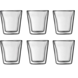Set 6 verres thermo - BODUM - Canteen - Double paroi - 0.1 l - Transpa