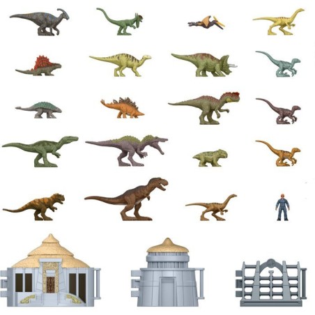 Calendrier de l'Avent - JURASSIC WORLD MATTEL - Dinosaures - 19 figurines - Décor inclus