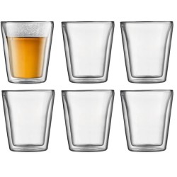 Set 6 verres thermo - BODUM - Canteen - Double paroi - 0.2 l - Transpa