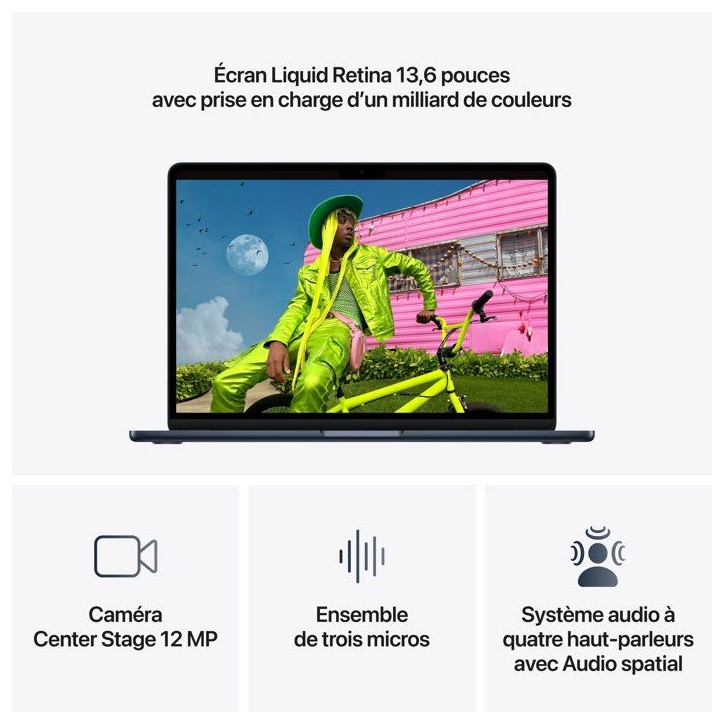 Apple - 13,6 MacBook Air M5 (2026) - RAM 24Go - Stockage 1To - CPU 10 coeurs - GPU 10 coeurs - Minuit Apple - 13,6 MacBook Air M5 (2026) - RAM 24Go - Stockage 1To - CPU 10 coeurs - GPU 10 coeurs - Minuit