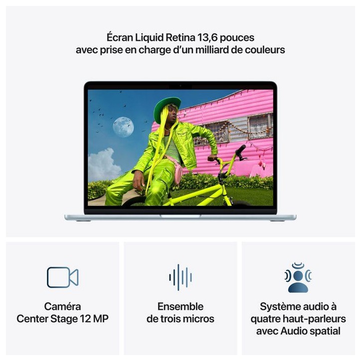 Apple - 13,6 MacBook Air M5 (2026) - RAM 24Go - Stockage 1To - CPU 10 coeurs - GPU 10 coeurs - Bleu Ciel Apple - 13,6 MacBook Air M5 (2026) - RAM 24Go - Stockage 1To - CPU 10 coeurs - GPU 10 coeurs - Bleu Ciel