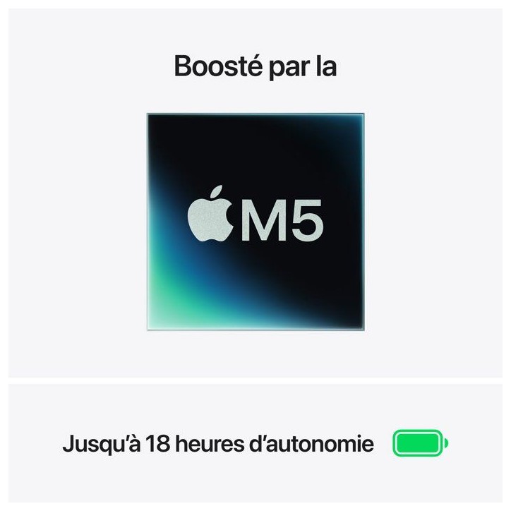 Apple - 15,3 MacBook Air M5 (2026) - RAM 24Go - Stockage 1To - CPU 10 coeurs - GPU 10 coeurs - Argent