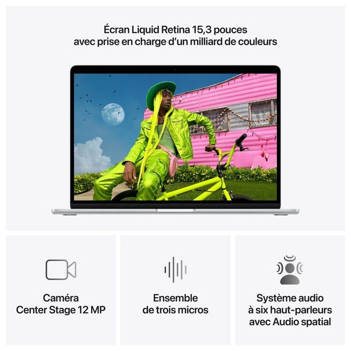 Apple - 15,3 MacBook Air M5 (2026) - RAM 24Go - Stockage 1To - CPU 10 coeurs - GPU 10 coeurs - Argent