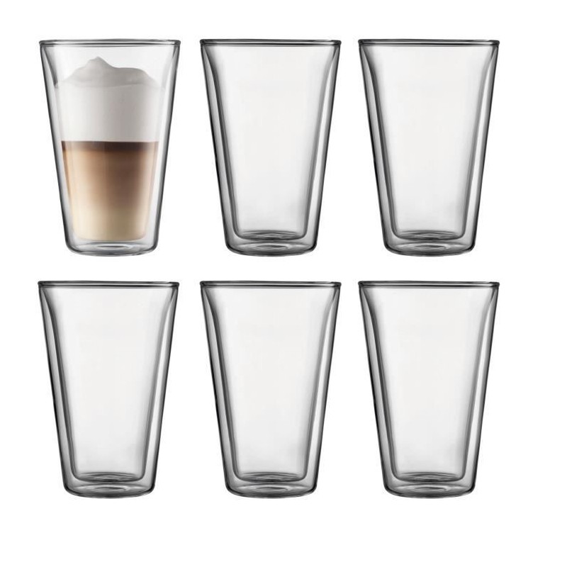 Set 6 verres thermo - BODUM - Canteen - Double paroi - 0.4 l - Transpa Set 6 verres thermo - BODUM - Canteen - Double paroi - 0.4 l - Transpa