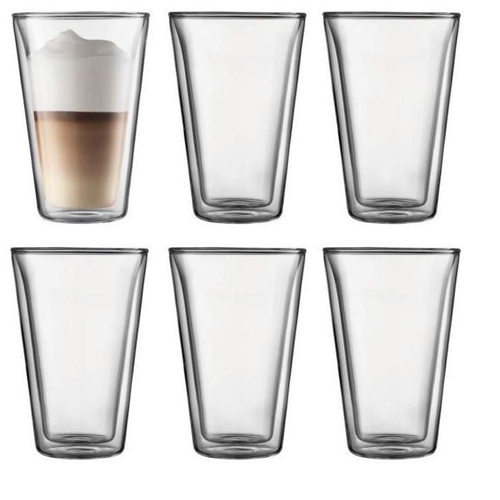 Set 6 verres thermo - BODUM - Canteen - Double paroi - 0.4 l - Transparent Set 6 verres thermo - BODUM - Canteen - Double paroi - 0.4 l - Transparent