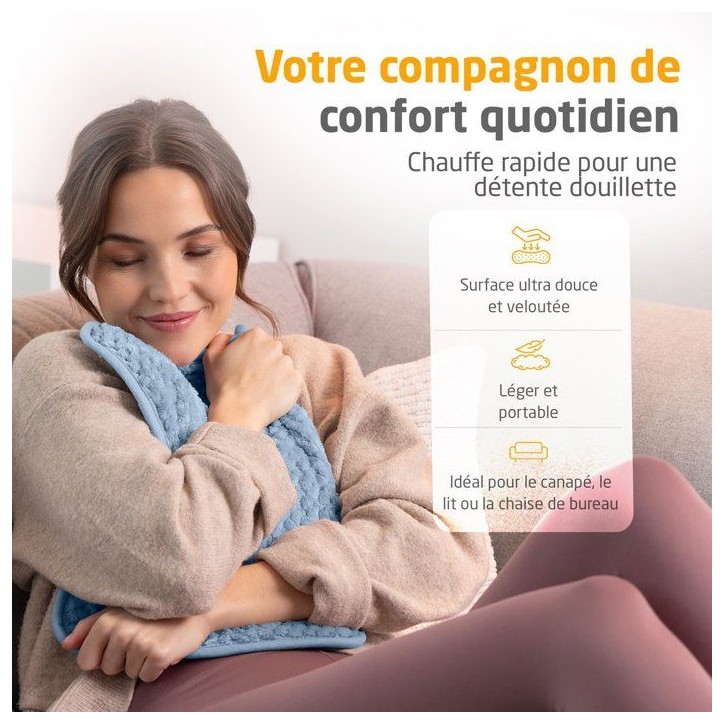 Coussin chauffant ultra doux - MEDISANA - HP 515 - 100 W - 4 réglages - Bleu
