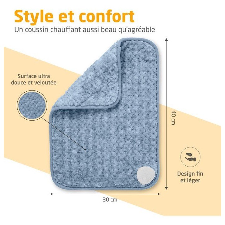 Coussin chauffant ultra doux - MEDISANA - HP 515 - 100 W - 4 réglages - Bleu