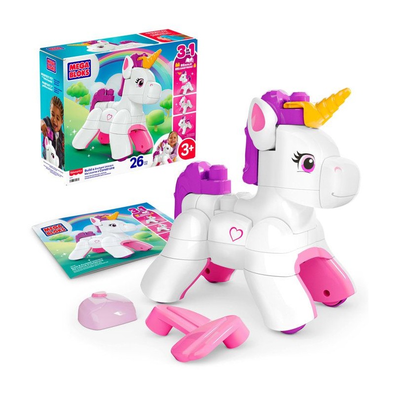 MEGA BLOKS - Ma Licorne a Construire - Plastique - 26 pieces - Des 3 a