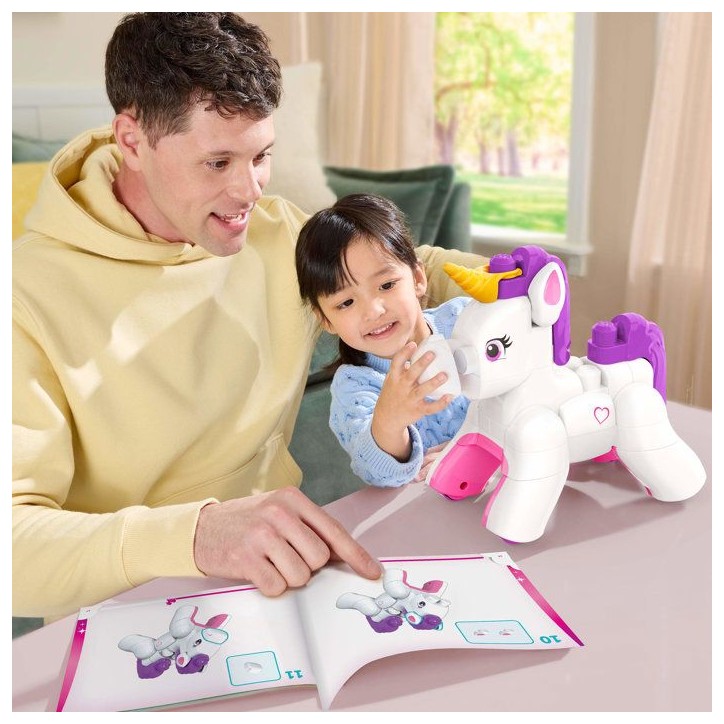 MEGA BLOKS - Ma Licorne a Construire - Plastique - 26 pieces - Des 3 ans - Coffret 3 en 1 avec notice
