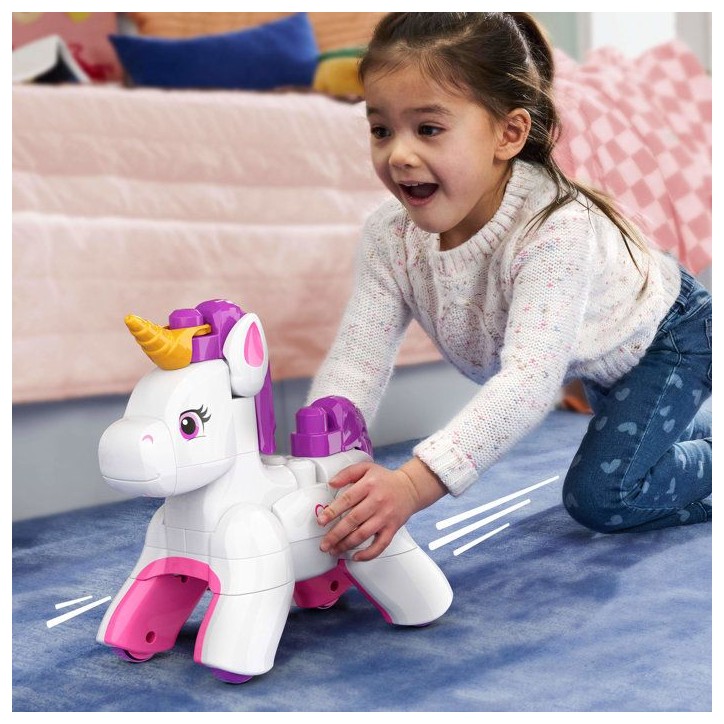 MEGA BLOKS - Ma Licorne a Construire - Plastique - 26 pieces - Des 3 ans - Coffret 3 en 1 avec notice