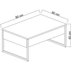 Table basse - LUXE - Travertine Gold - Rectangulaire - Panneaux mélam