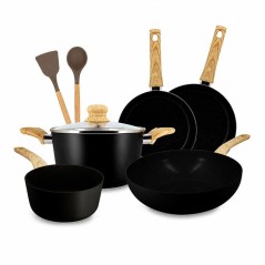 Batterie de cuisine induction - MENASTYL - Colorama Noir - Aluminium r