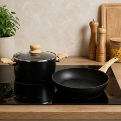 Batterie de cuisine induction - MENASTYL - Colorama Noir - Aluminium r