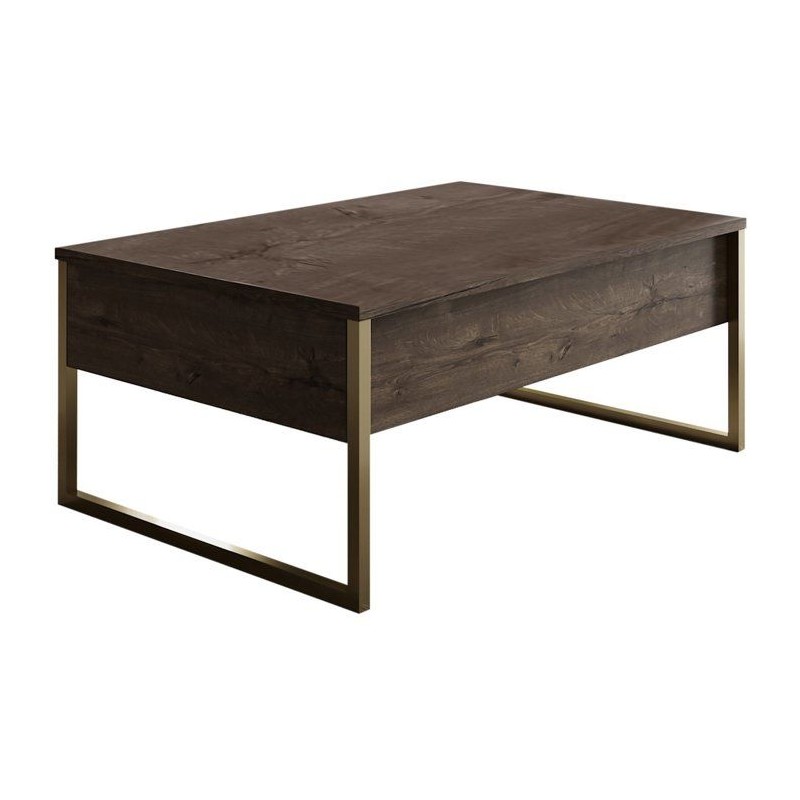 Table basse - LUXE - Walnut Gold - Rectangulaire - Panneaux mélaminé