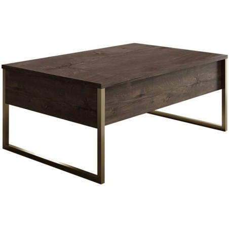 Table basse - LUXE - Walnut Gold - Rectangulaire - Panneaux mélaminé