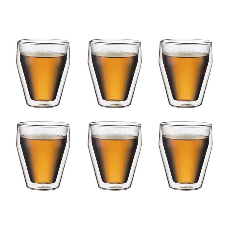 Set 6 verres thermo - BODUM - Titlis - Double paroi - 0.25 l - Transpa Set 6 verres thermo - BODUM - Titlis - Double paroi - 0.25 l - Transpa