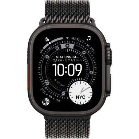 Apple Watch Ultra 3 GPS + Cellular - 49mm - Boîtier Black Titanium - Bracelet Black Titanium Milanese Loop - Small