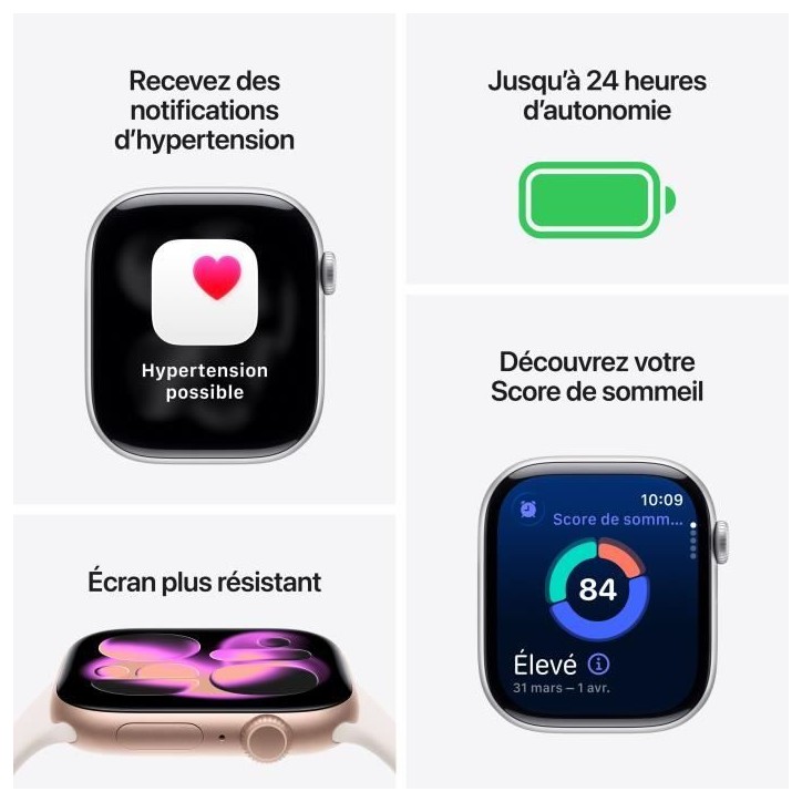 Apple Watch Series 11 GPS + Cellular - 42mm - Boîtier Slate Titanium - Bracelet Black Sport Band - M/L