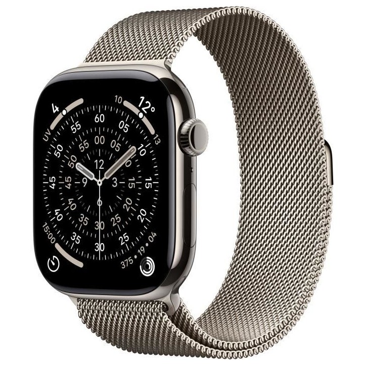 Apple Watch Series 11 GPS + Cellular - 46mm - Boîtier Natural Titanium - Bracelet Natural Milanese Loop - M/L