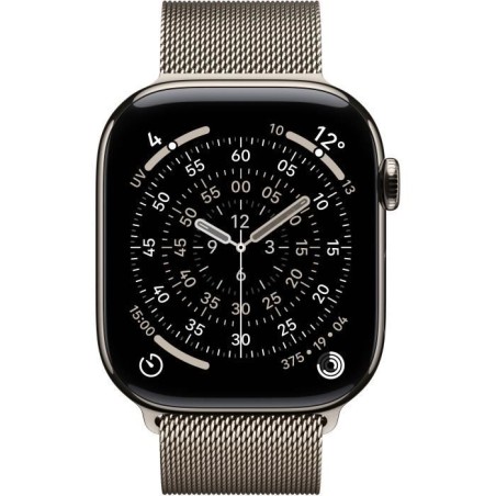 Apple Watch Series 11 GPS + Cellular - 46mm - Boîtier Natural Titanium - Bracelet Natural Milanese Loop - M/L