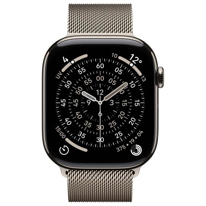 Apple Watch Series 11 GPS + Cellular - 46mm - Boîtier Natural Titanium - Bracelet Natural Milanese Loop - M/L