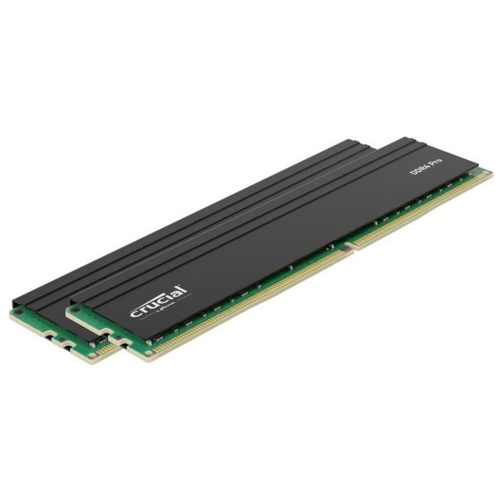 Crucial Mémoire RAM DDR4 Pro - 32GB Kit (16GBx2) - 3200 MT/s - CL22 Crucial Mémoire RAM DDR4 Pro - 32GB Kit (16GBx2) - 3200 MT/s - CL22