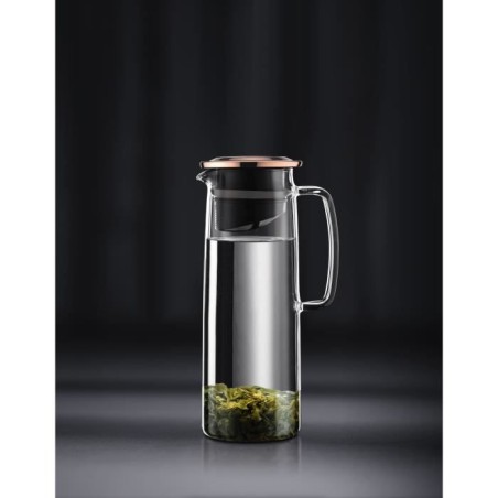 Pichet infuseur en verre - BODUM - Biasca - Couvercle cuivre avec filtre - 1.2 l - Transparent