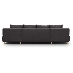 Canapé convertible avec coffre - 6 places - Velours côtelé - Gris a