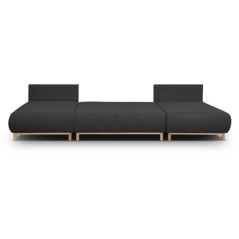 Canapé convertible avec coffre - 6 places - Velours côtelé - Gris a