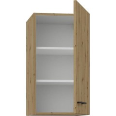 MODENA - Meuble haut - 1 porte - 40 x 31 x 72 cm - Chene artisan / Noi