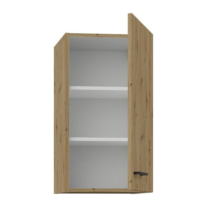 MODENA - Meuble haut - 1 porte - 40 x 31 x 72 cm - Chene artisan / Noi
