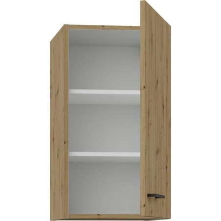MODENA - Meuble haut - 1 porte - 40 x 31 x 72 cm - Chene artisan / Noi