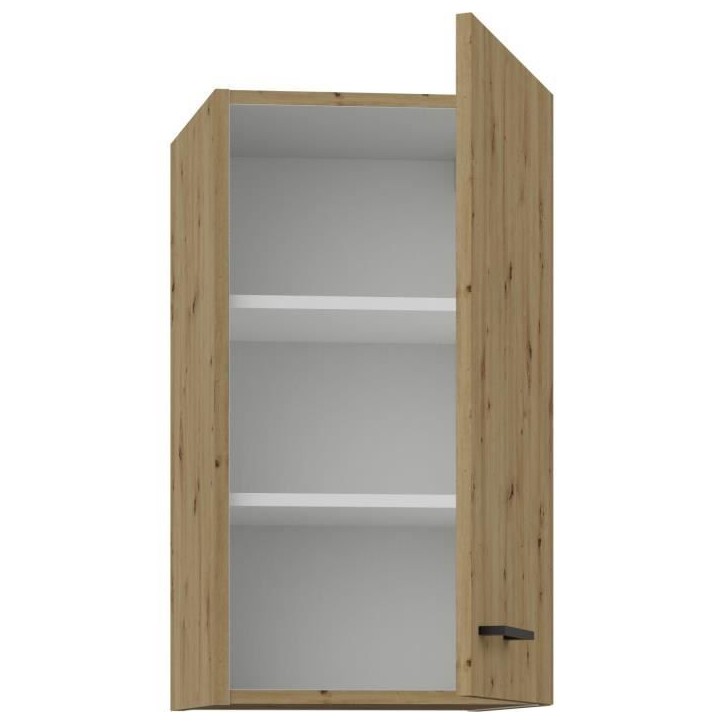 MODENA - Meuble haut - 1 porte - 40 x 31 x 72 cm - Chene artisan / Noir mat