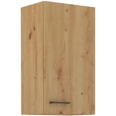 MODENA - Meuble haut - 1 porte - 40 x 31 x 72 cm - Chene artisan / Noir mat