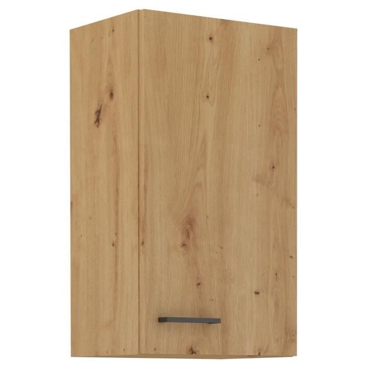MODENA - Meuble haut - 1 porte - 40 x 31 x 72 cm - Chene artisan / Noir mat