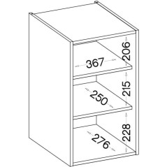 MODENA - Meuble haut - 1 porte - 40 x 31 x 72 cm - Chene artisan / Noi