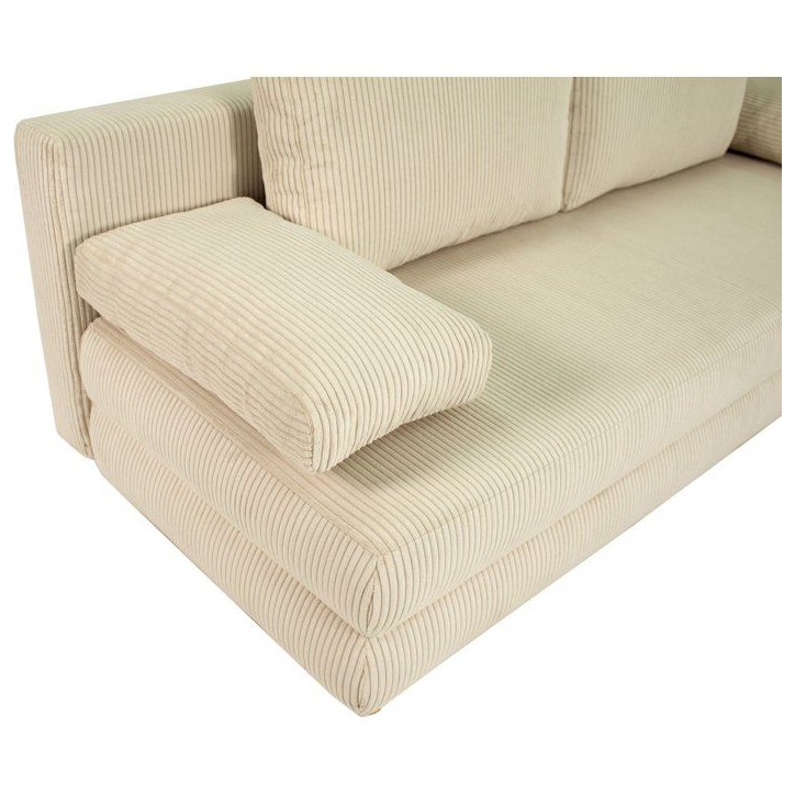 Canapé-lit - 3 places - MONA - Velours côtelé Beige - Avec coffre - 197 x 80,5 x 77 cm Canapé-lit - 3 places - MONA - Velours côtelé Beige - Avec coffre - 197 x 80,5 x 77 cm