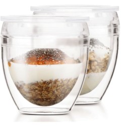 Set 2 gobelets - BODUM - Pavina To Go - Double paroi plastique - Couve