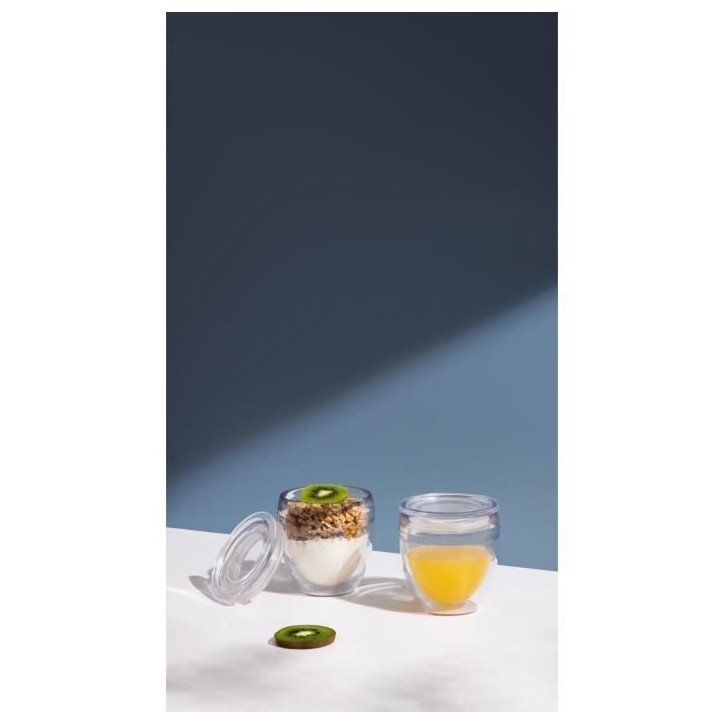 Set 2 gobelets - BODUM - Pavina To Go - Double paroi plastique - Couvercle hermétique - 20 cl - Transparent