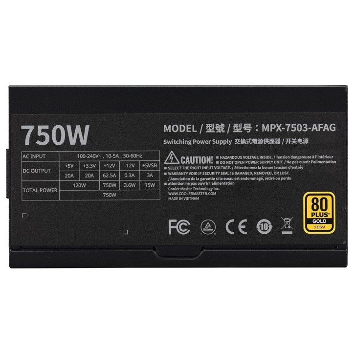COOLER MASTER - MWE Gold 750W V3 FM ATX3.1 - Alimentation PC - 750W COOLER MASTER - MWE Gold 750W V3 FM ATX3.1 - Alimentation PC - 750W