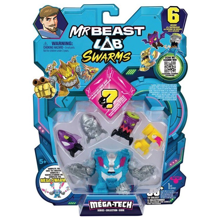 Figurines - MRBEAST LAB - Mega Swarms - Pack de 6 - Méga-Tech - Collection - Modele aléatoire Figurines - MRBEAST LAB - Mega Swarms - Pack de 6 - Méga-Tech - Collection - Modele aléatoire