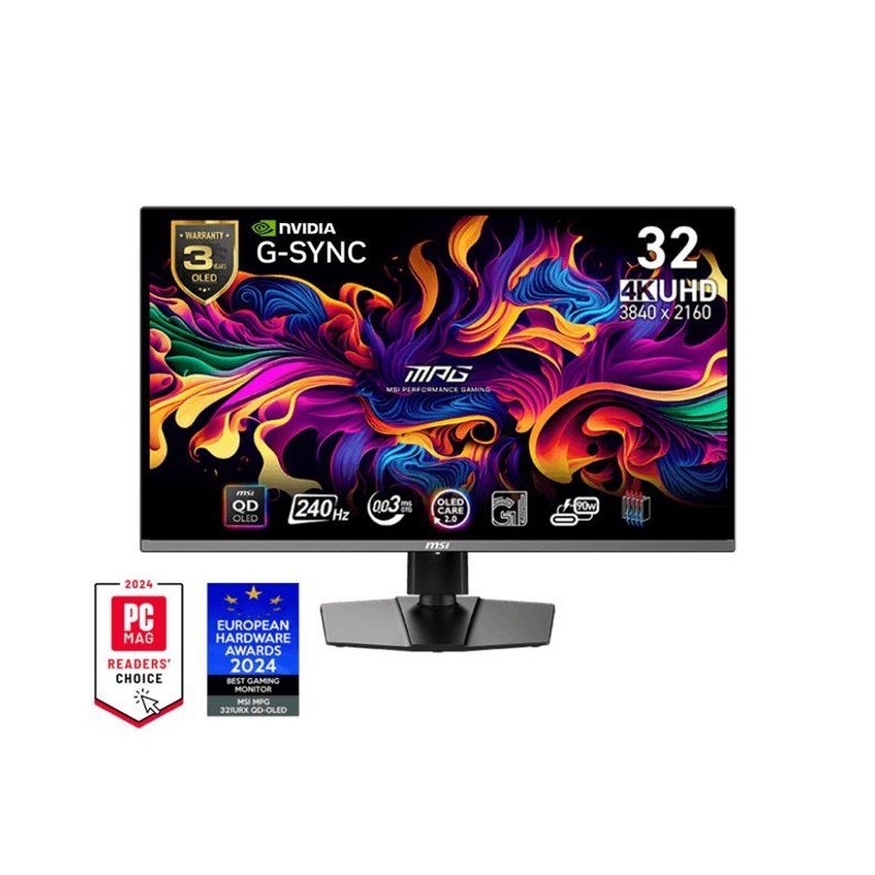 Ecran PC Gamer - MSI - 31,5 - UHD - 240Hz - Dalle QD-OLED - 0,03ms - A
