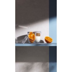 Set 2 gobelets BODUM - Pavina To Go - Double paroi plastique - Couverc