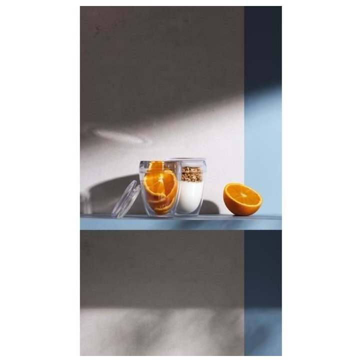 Set 2 gobelets BODUM - Pavina To Go - Double paroi plastique - Couvercle hermétique - 30 cl - Transparent