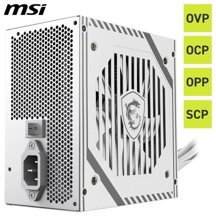 Alimentation PC - MSI - 306-7ZPAX27-HH9 - MAG A650BNL WHITE Alimentation PC - MSI - 306-7ZPAX27-HH9 - MAG A650BNL WHITE