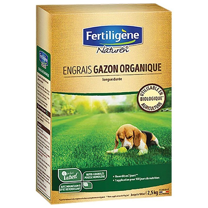 Engrais gazon organique 2.5 kg - FERTILIGENE - NATGAZ1C Engrais gazon organique 2.5 kg - FERTILIGENE - NATGAZ1C