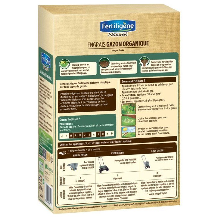 Engrais gazon organique 2.5 kg - FERTILIGENE - NATGAZ1C Engrais gazon organique 2.5 kg - FERTILIGENE - NATGAZ1C