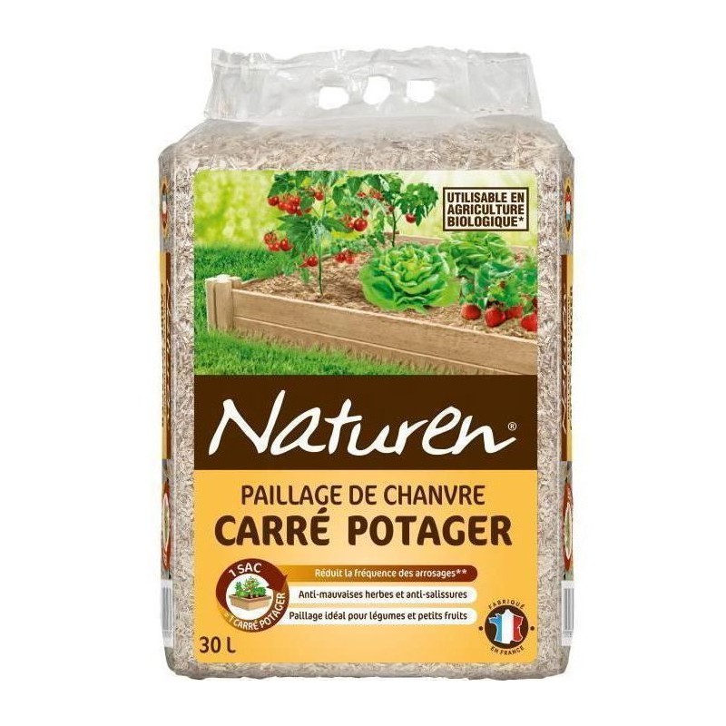 Paillage Carré potager UAB - NATUREN - 30 L - Format adapté carré p