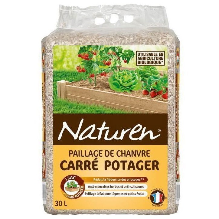Paillage Carré potager UAB - NATUREN - 30 L - Format adapté carré potager - Empeche la levée des mauvaises herbes - 30 L 1, Paillage Carré potager UAB - NATUREN - 30 L - Format adapté carré potager - Empeche la levée des mauvaises herbes - 30 L 1,