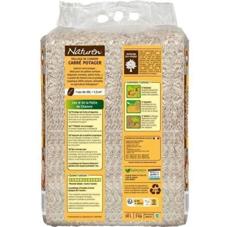 Paillage Carré potager UAB - NATUREN - 30 L - Format adapté carré potager - Empeche la levée des mauvaises herbes - 30 L 1,